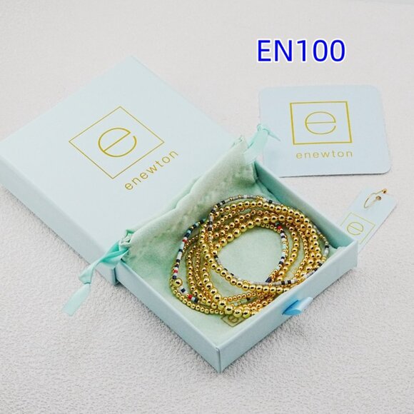 Enewton Colorful Glass Tube Bead & Gold Bead Bracelet Set - Picture 6 of 6